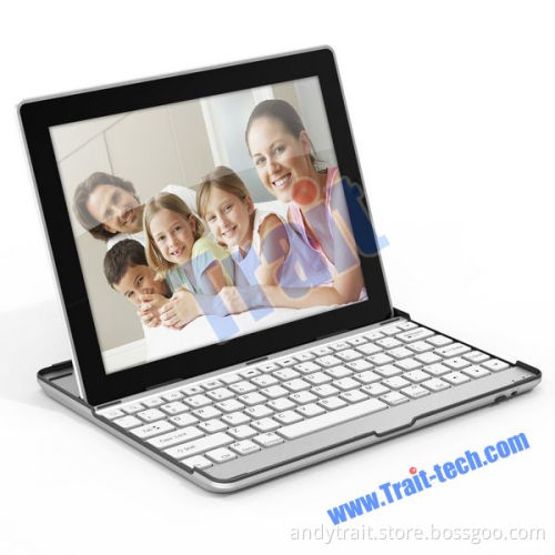 Aluminum Case Holder with wireless Bluetooth Keyboard for iPad 2